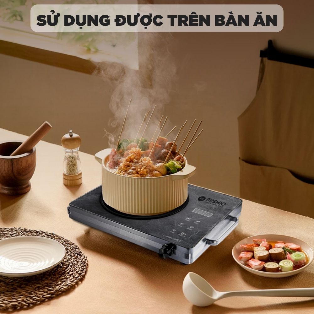 Bếp hồng ngoại Mishio MK417 mặt kính cường lực cao cấp - hàng chính hãng