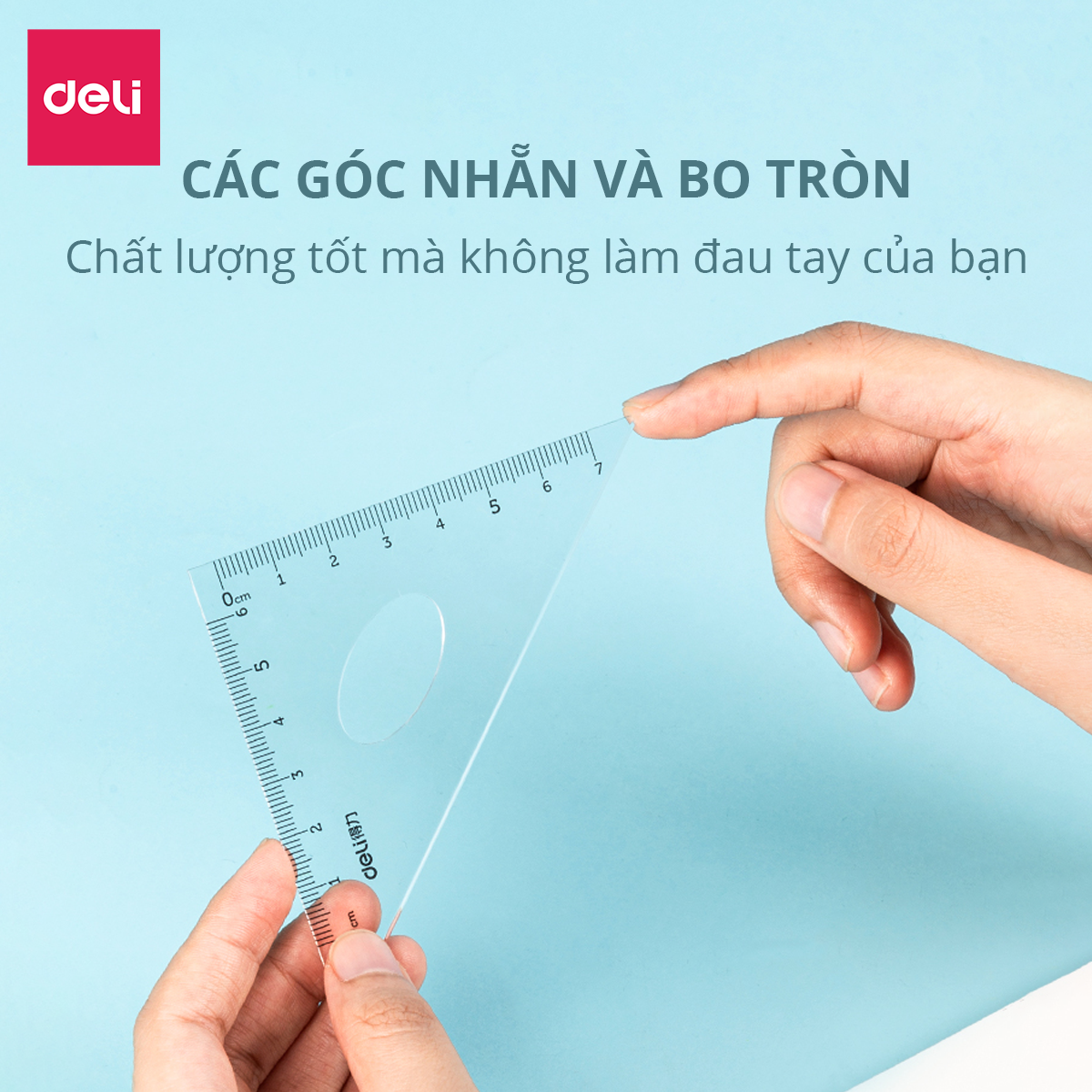 Bộ Thước Kẻ Thước Đo Độ Eke Học Sinh Deli - Bộ Dụng Cụ Học Tập 4 Chiếc - 79529 79530