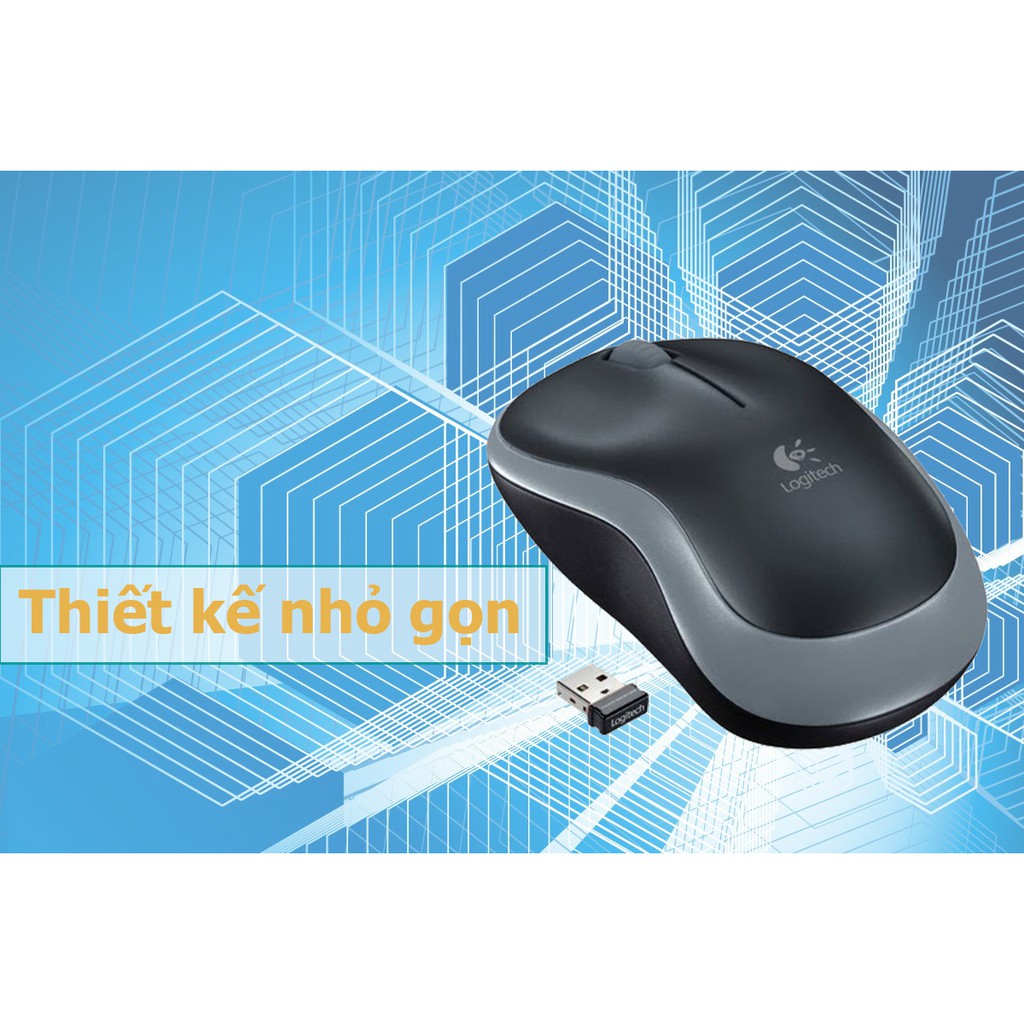 Chuột không dây Logitech B175 - Kết nối USB Receiver - Hàng Chính Hãng