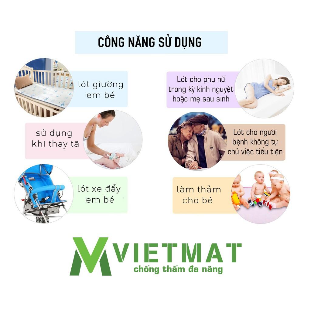 Tấm lót chống thấm cho bé VIETMAT 1 tấm size 50x70cm và 1 tấm size 70x100cm
