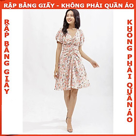 Rập giấy mã 982- đầm tay phồng nhún trước ngực (BẢN VẼ)