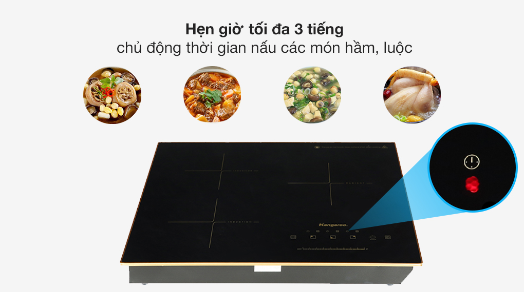 Bếp từ hồng ngoại ba vùng nấu Kangaroo KG446i - Hàng chính hãng