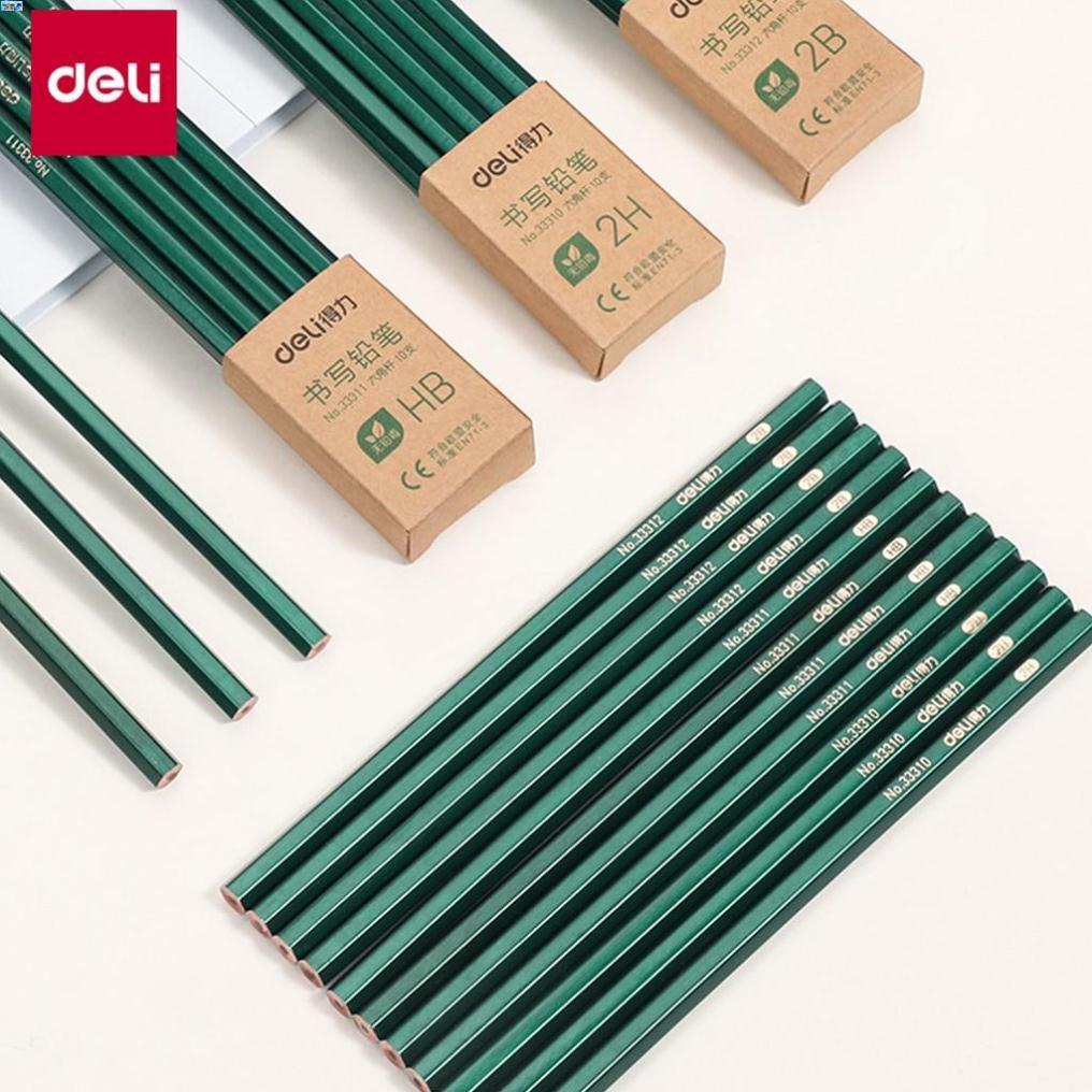 Bút chì lục giác Deli - loại 2B/HB - 10 chiếc/hộp - 33311 / 33312 .