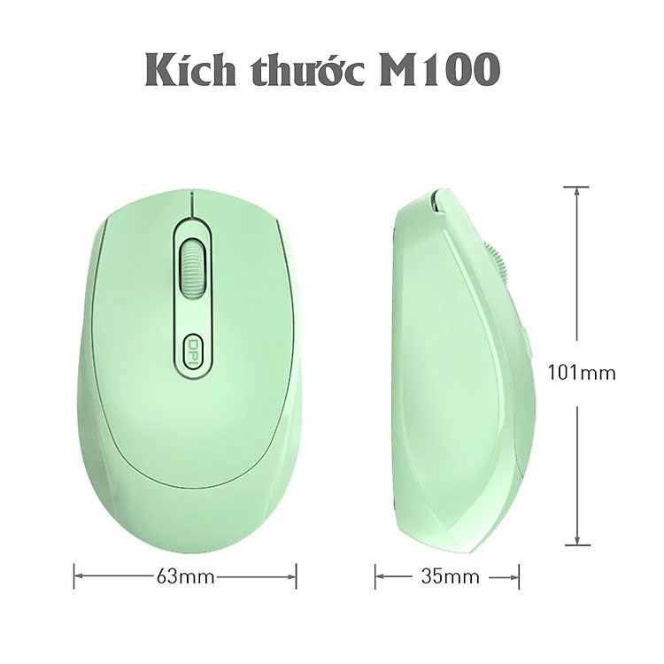 Chuột không dây wireless 2.4Ghz sạc pin, chồng ồn, DIP1600 chuyên dùng cho máy tính, laptop, tivi MÀU ĐEN - Hàng Nhập Khẩu