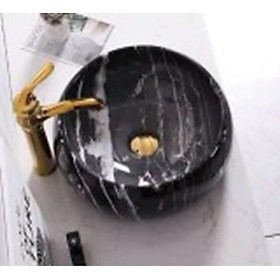 hậu lavabo đặt bàn TRÒN, ĐEN VÂN MẤY GROVES GRLV8123F (410x410x150)