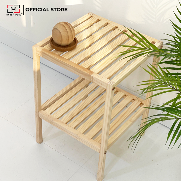 KỆ GỖ TRANG TRÍ HÀN QUỐC, KỆ ĐẦU GIƯỜNG 2 TẦNG - SHELF 2F