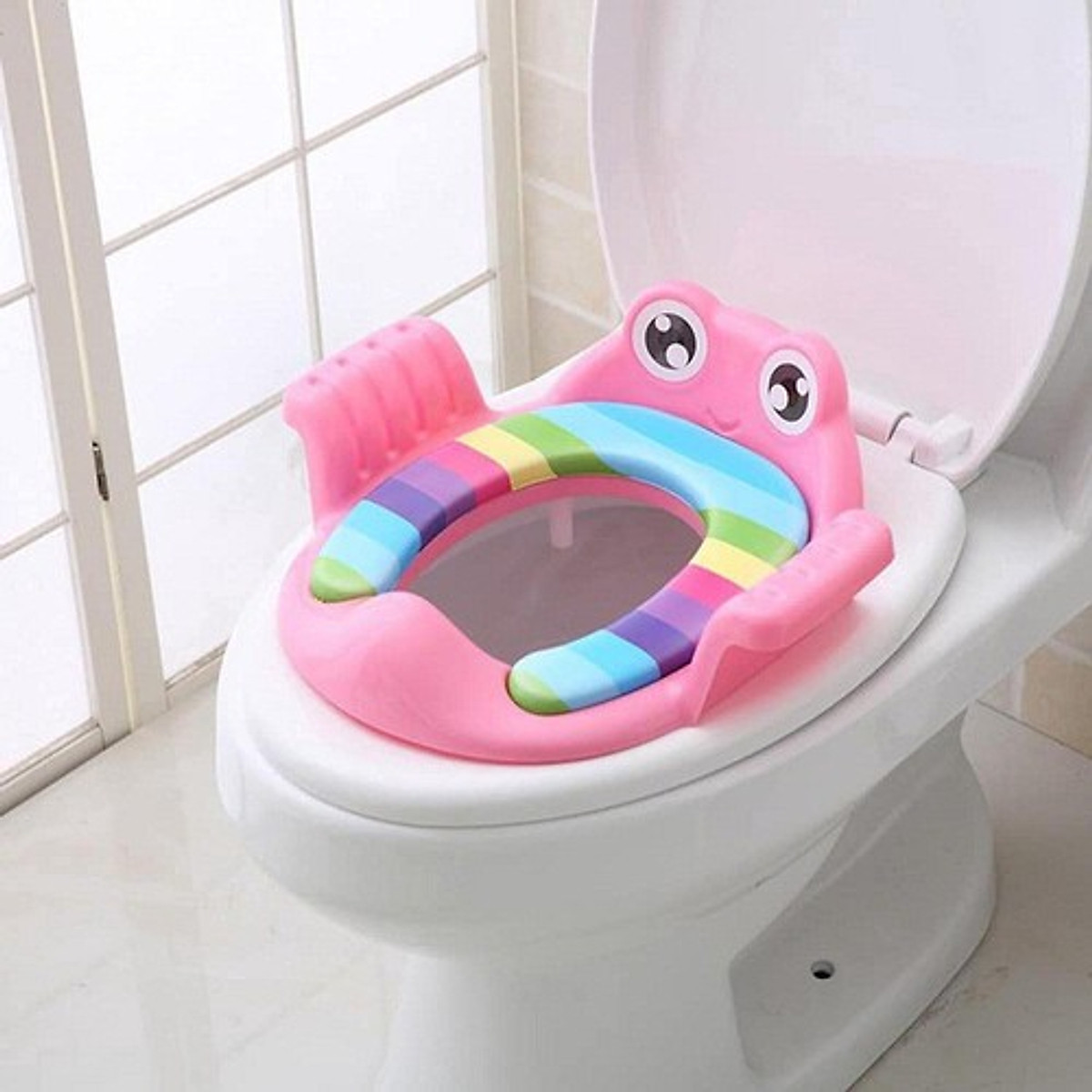 Bệt Lót Bồn Cầu Có Tay Vịn Cho Bé Ngồi Vệ Sinh MINIIN - Hoạ Tiết Ngộ Nghĩnh - Hàng Loại 1( Giao màu ngẫu nhiên )
