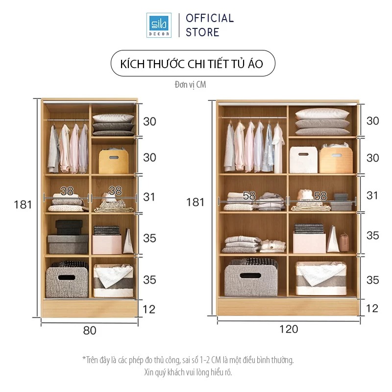Tủ Quần Áo Simple Kết Hợp Cửa Lùa Hiện Đại Thương Hiệu SIB Decor TA06