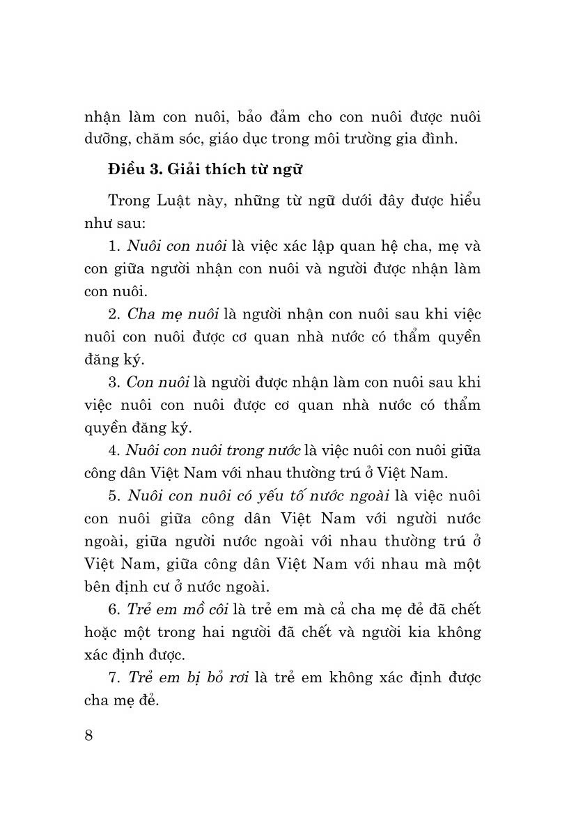 Luật nuôi con nuôi năm 2010 - bản in 2024