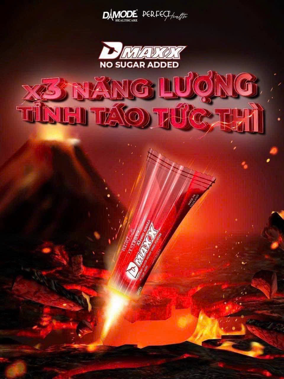DMAXX thức uống bổ sung vitamin năng lượng không đường DAMODE 93 gói màu đỏ mỗi gói 2,2gr