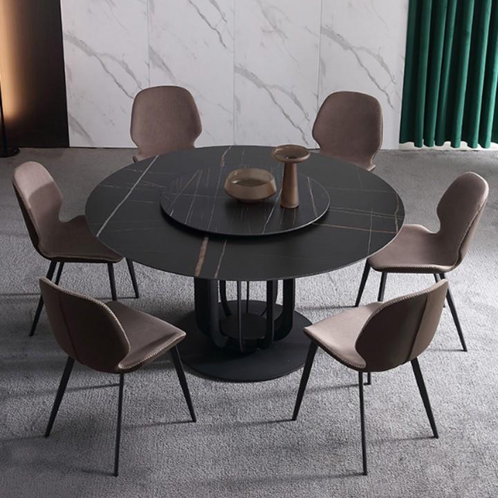 Bàn Ăn Tròn Mặt Đá Khung Sắt Nhập Khẩu Juno Sofa HHP-BBA3316-13 Cao Cấp