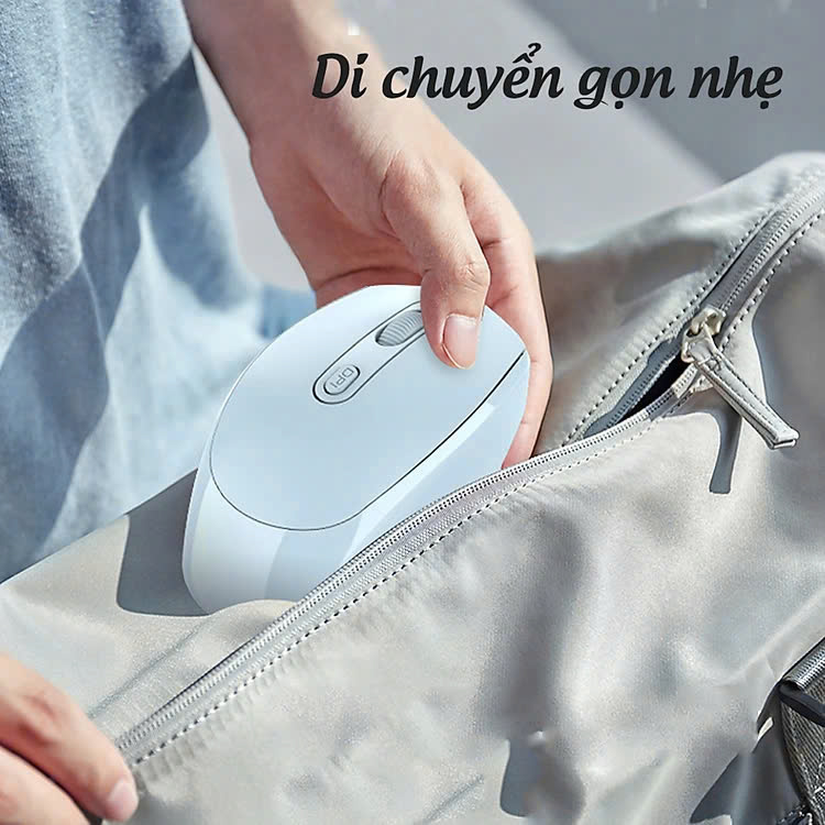 Chuột không dây wireless 2.4Ghz sạc pin, chồng ồn, DIP1600 chuyên dùng cho máy tính, laptop, tivi MÀU ĐEN - Hàng Nhập Khẩu