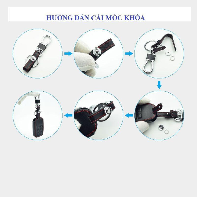 Bao Da Chìa Khóa Dành Cho Xe Hyundai Accent 2021 (Da Thật) Logo 3D