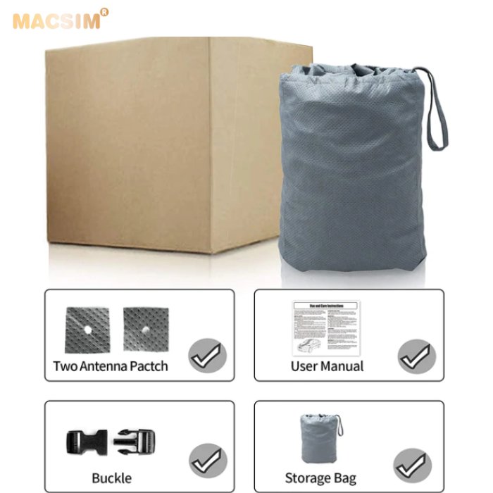 Bạt phủ ô tô chất liệu vải không dệt 3 lớp cao cấp thương hiệu MACSIM cho xe ô tô Volvo XC60 màu ghi