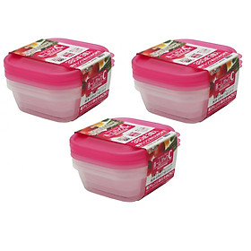Combo 03 Bộ hộp thực phẩm Nakaya 380ml - Nội địa Nhật Bản (03 hộp/Bộ)