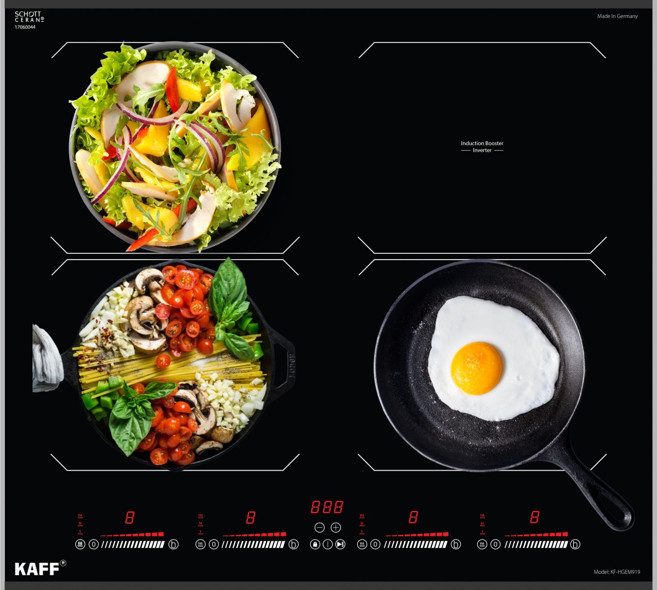 Bếp Từ Đa Điểm 4 Vùng Nấu Kaff KF-HGEM919 - Hàng Chính Hãng