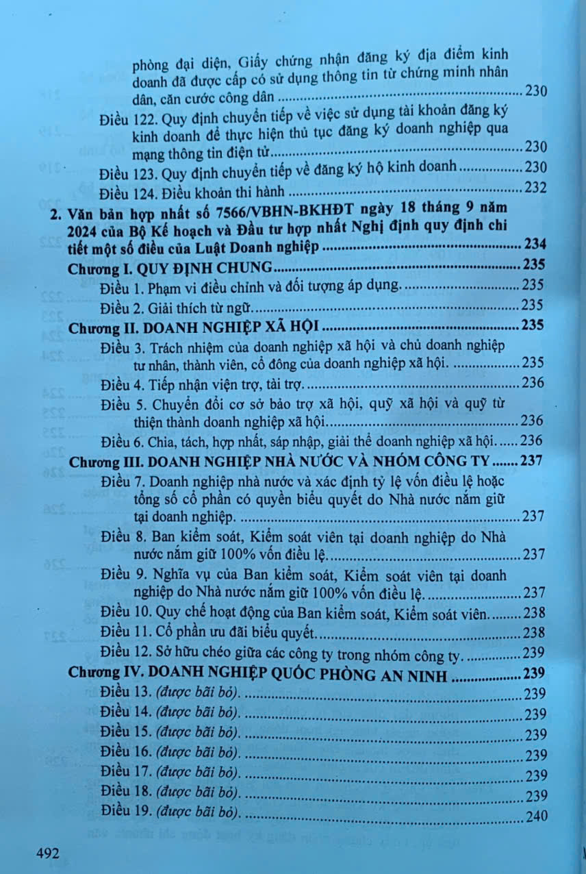 Luật doanh nghiệp (sửa đổi, bổ sung) hệ thống các văn bản quy định, hướng dẫn chi tiết thi hành