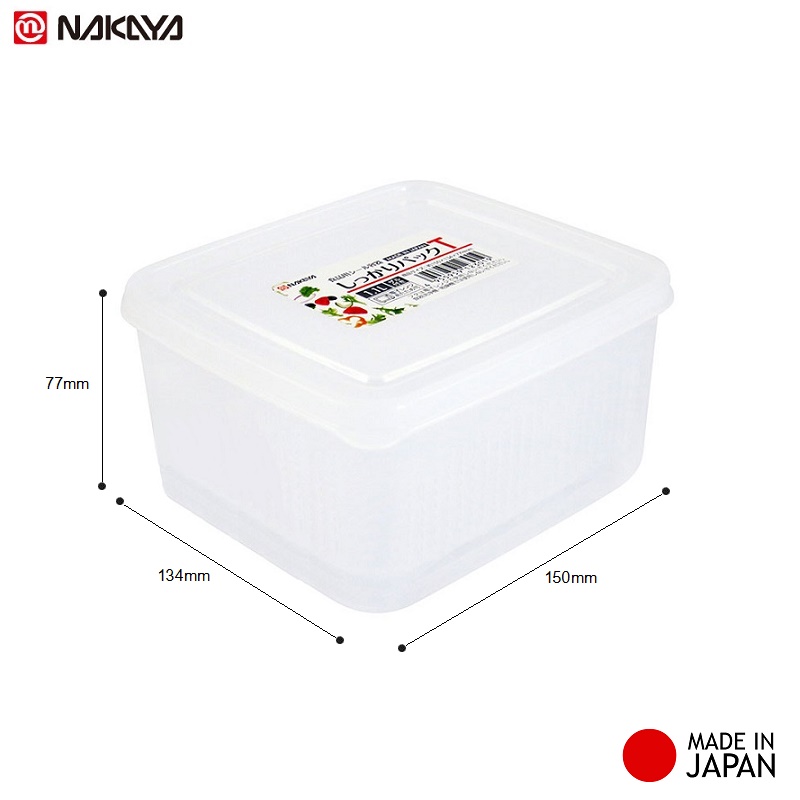 Bộ 3 hộp đựng thực phẩm Nakaya 1100ml vuông - nội địa Nhật Bản
