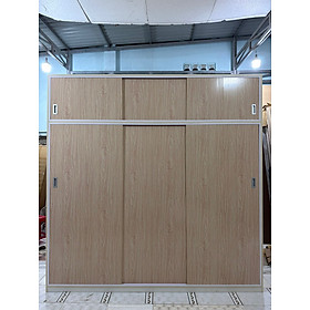 Tủ áo lùa Tundo 1m6 x 2m2 cỡ lớn (màu sồi)