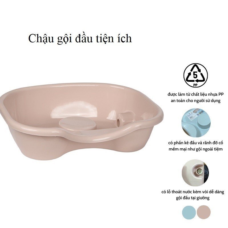 Chậu Gội Đầu Tại Giường, Tại Nhà Cho Người Già, Bà Bầu, Bệnh Nhân - Thau Gội Đầu Chất Liệu Nhựa Cao Cấp Siêu Bền