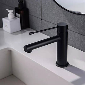 Vòi lavabo nóng lạnh đồng mạ tĩnh điện chân không màu đen Juno sofa Teady VCT- 3001A 