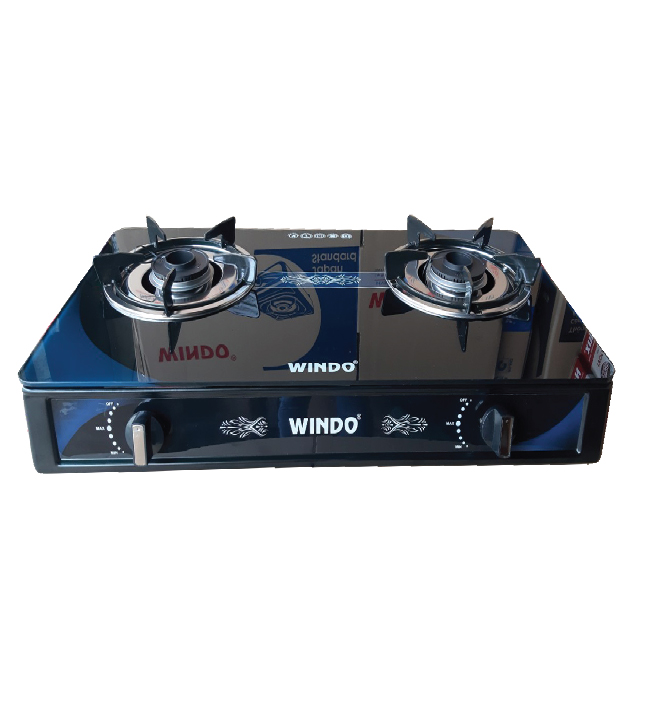 Bếp Gas Đôi Mặt Kính Sen Đồng WINDO 719GL-A Cao cấp Tặng Bộ Van Dây - Hàng Chính Hãng