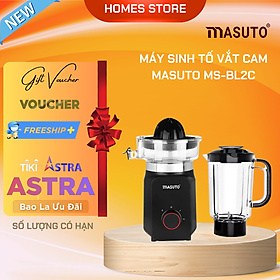 Máy Xay Sinh Tố Kiêm Máy Vắt Cam MASUTO Công Nghệ Nhật Bản Dung Tích 1.25 Lít Công Suất 700 W - Hàng Chính Hãng