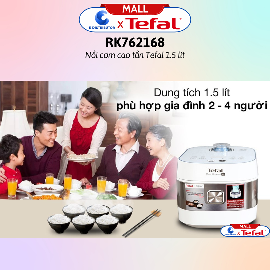 Nồi cơm cao tần Tefal 1.5 lít RK762168 - Hàng Chính Hãng - Bảo Hành 12 Tháng