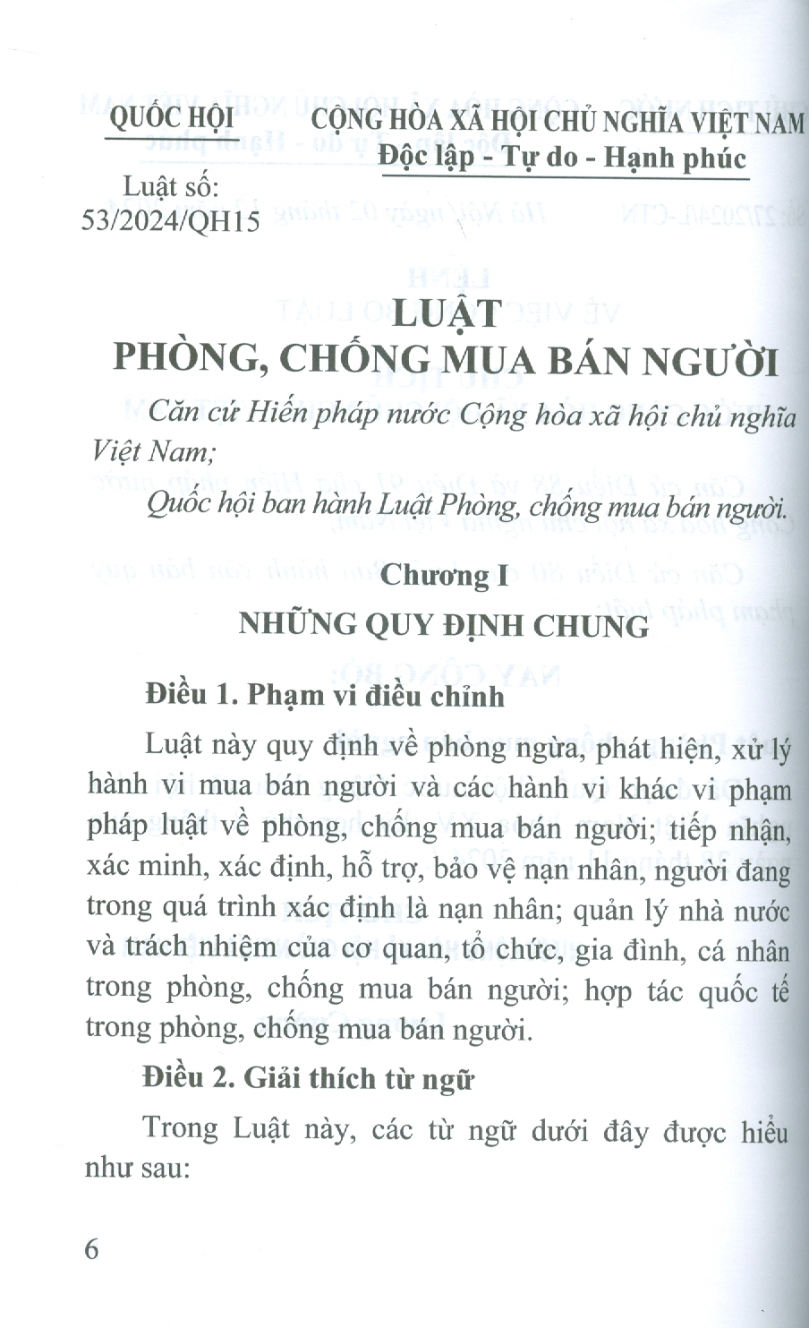 Luật Phòng, Chống Mua Bán Người Năm 2024