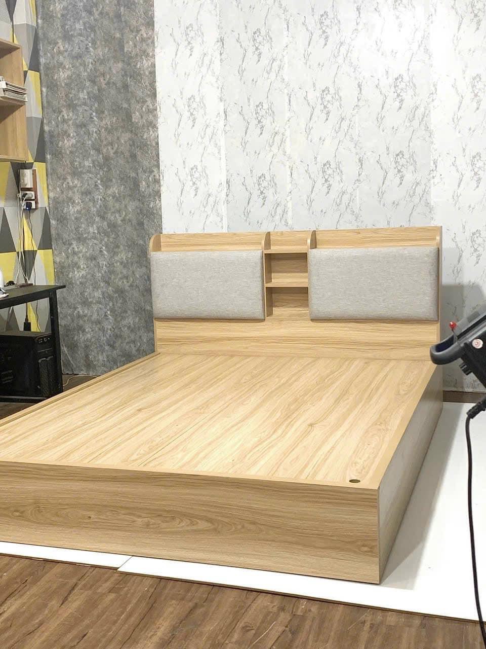 Giường gỗ Juno Sofa đầu giường bọc nệm nhiều màu lựa chọn giá rẻ KT 1m6/1m8 x 2m