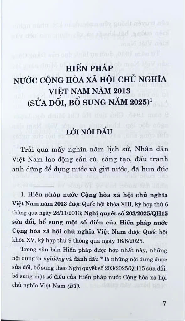 Hiến Pháp Nước Cộng Hoà Xã Hội Chủ Nghĩa Việt Nam Năm 2013 ( Sửa Đổi, Bổ Sung Năm 2025)