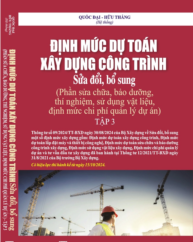Combo 3 cuốn Định Mức Dự Toán Xây Dựng Công Trình Năm 2024
