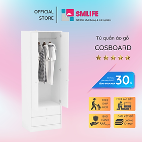 Tủ quần áo gỗ thiết kế đẹp và tiện dụng SMLIFE Cosboard