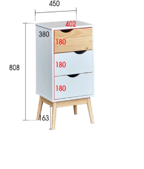 Tab đầu giường 3 ngăn thương hiệu TADA VIETNAM- TD3045