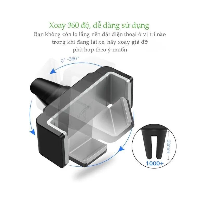 Ugreen UG30283LP120TK Màu Đen Giá Kẹp điện thoại trên khe thông gió ô tô - HÀNG CHÍNH HÃNG