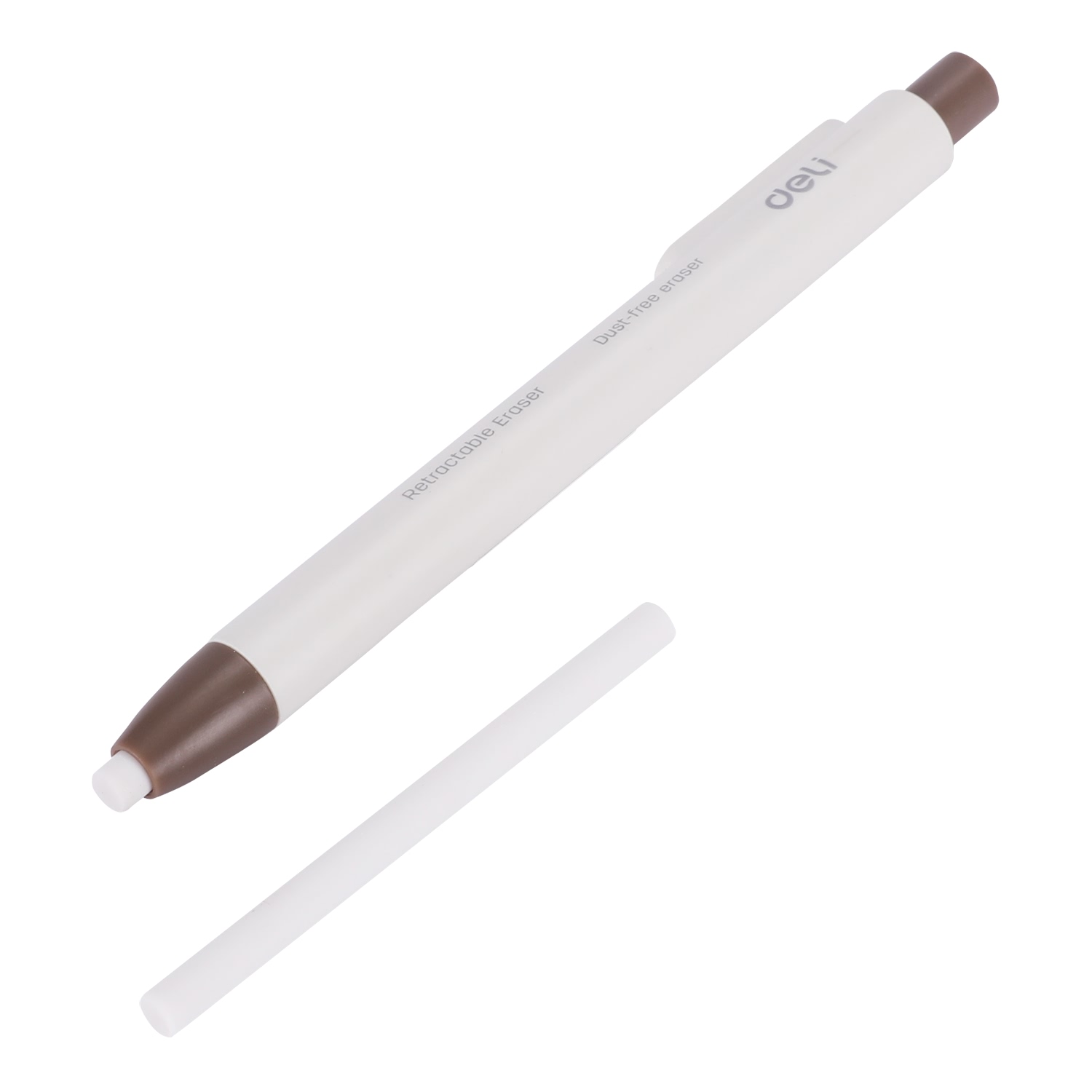 Tẩy Chì 2B Dạng Bút Bấm Deli - Có Bán Lõi Thay - Thân Màu Trắng Nâu - EH01800/EH01912