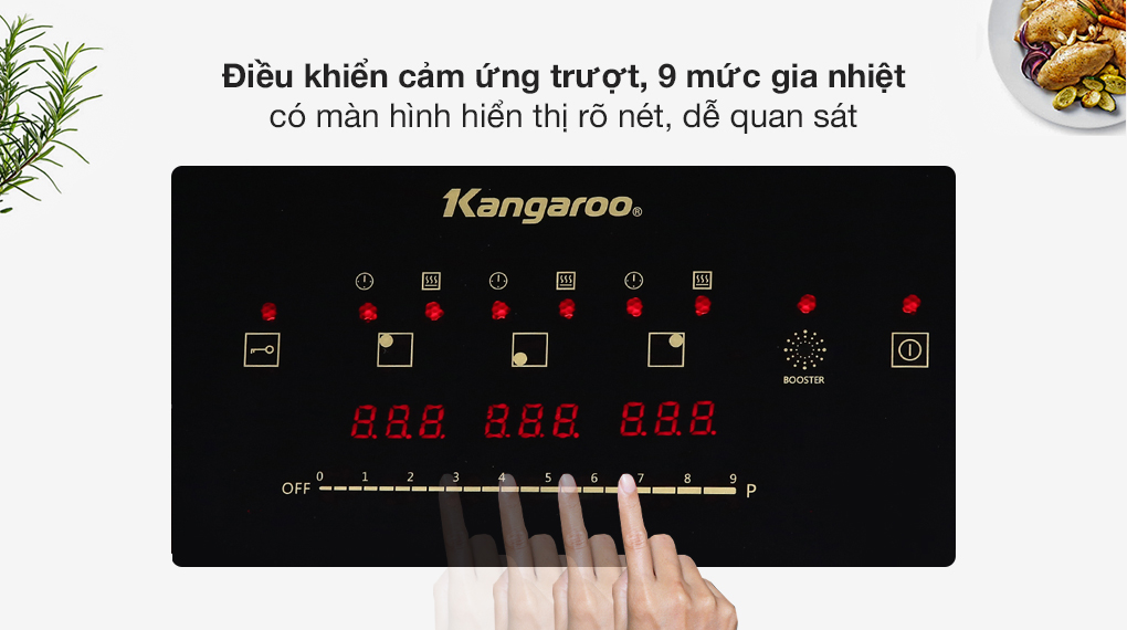 Bếp từ hồng ngoại ba vùng nấu Kangaroo KG446i - Hàng chính hãng