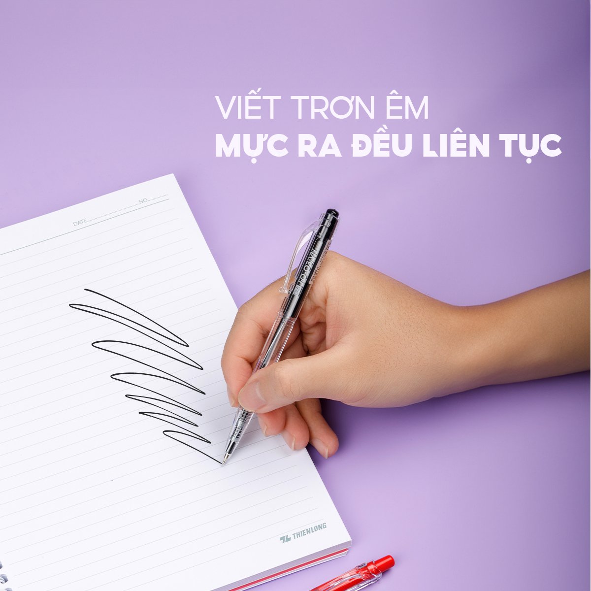 Combo 5/10/20 Bút bi Thiên Long FO-03 ngòi 0.5mm mực xanh đỏ đen cấu tạo 3 cạnh dễ cầm mực không độc hại tiêu chuẩn quốc tế