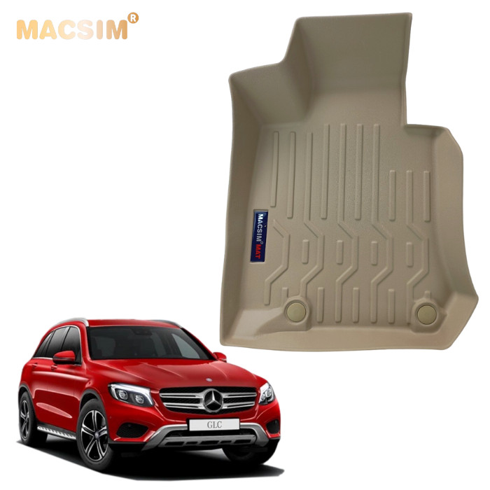 Thảm lót sàn xe ô tô Mercedes GLC 2016 + Nhãn hiệu Macsim chất liệu nhựa TPV cao cấp màu be