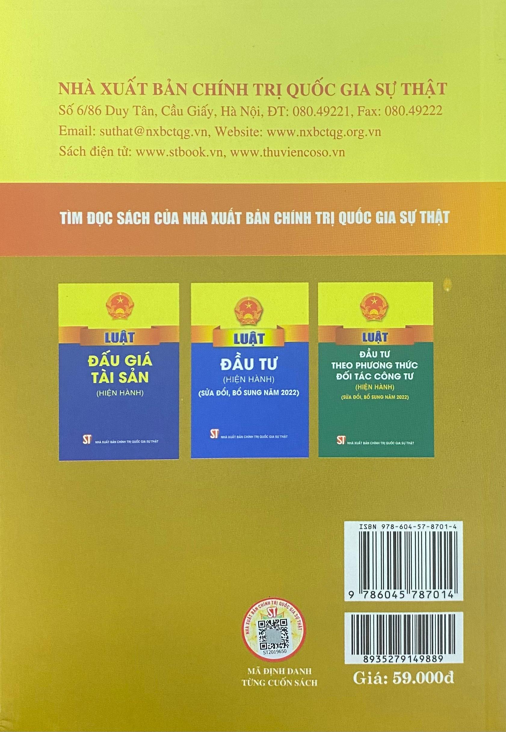 Luật Đầu Tư Công (Hiện Hành) (Sửa Đổi, Bổ Sung Năm 2020, 2022)