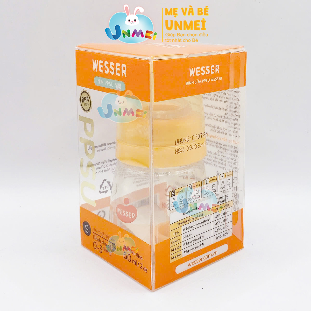 Bình sữa PPSU Wesser 60ml