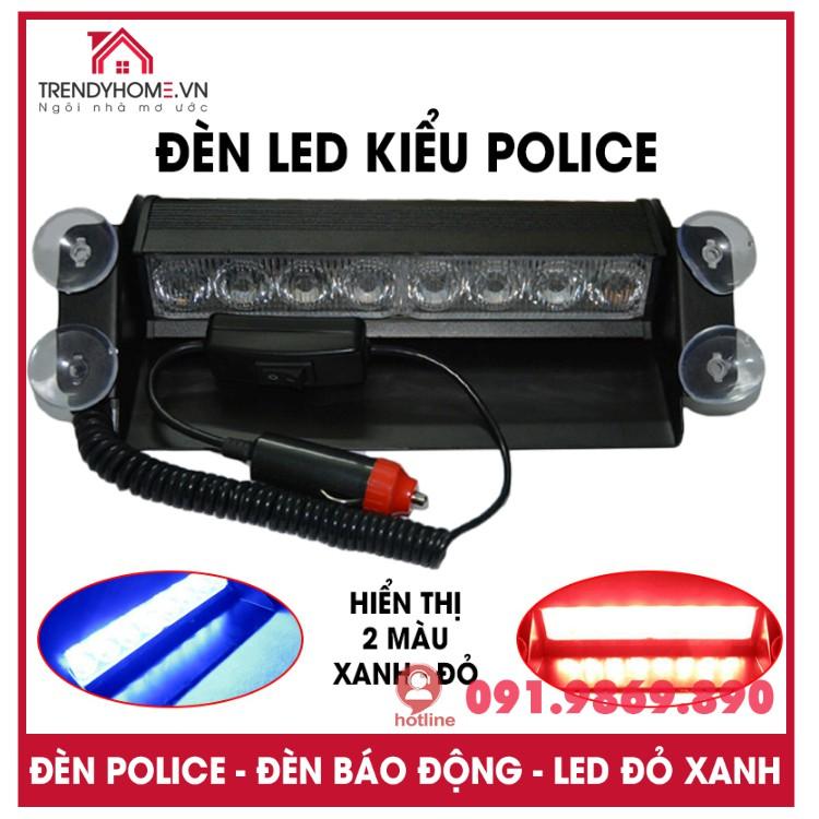 Đèn chớp xanh đỏ, báo khẩn cấp cho xe hơi, đèn led nháy báo động phiên bản cao cấp vỏ kim loại chất lượng cao tẩu 12V