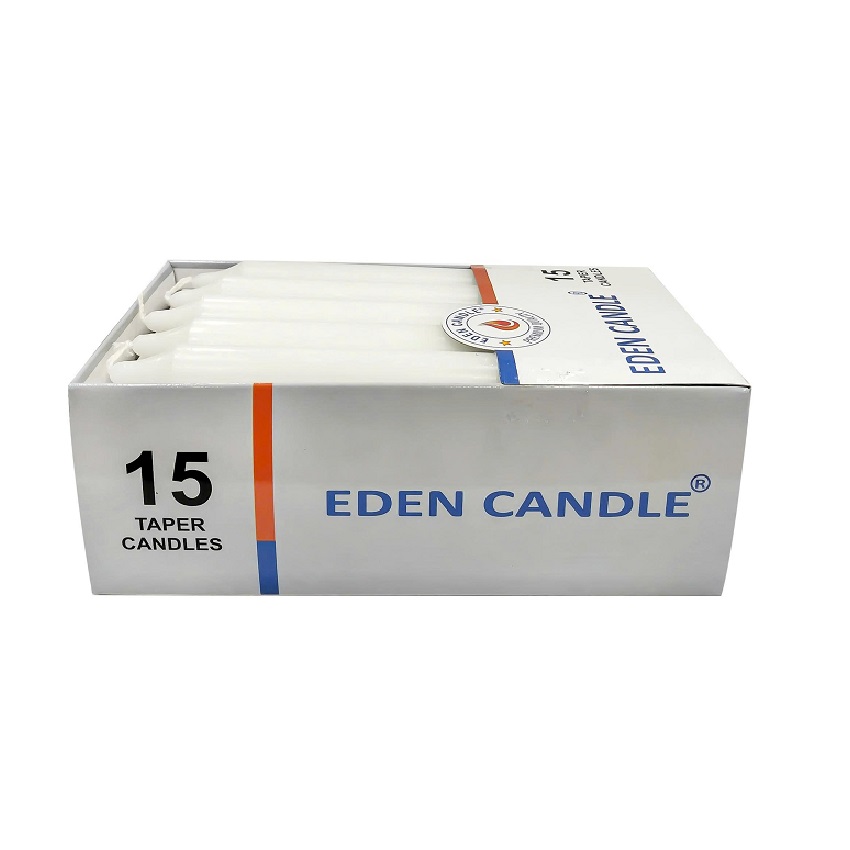 Hộp 15 cây nến thơm thẳng Eden Candle FTRAMART EDC2317 cao 15 cm (Trắng)