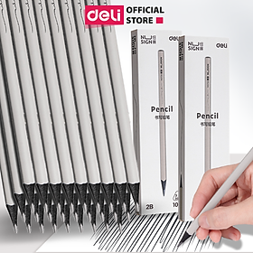 Bút Chì 2B HB Gỗ Nusign Deli Lõi Đen Cao Cấp Chì Đậm Tô Trắc Nghiệm Làm Bài Kiểm Tra Nhạy Với Máy Chấm Thi Học Sinh