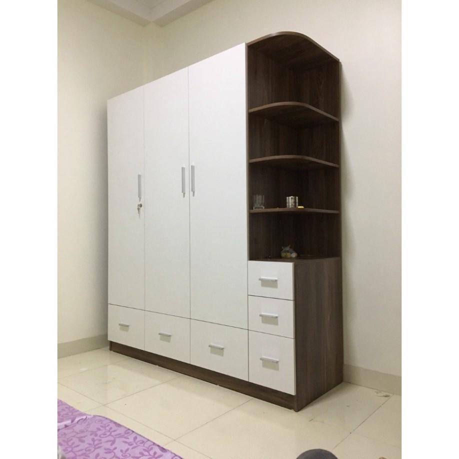 Tủ nhựa đài loan kèm kệ màu oak
