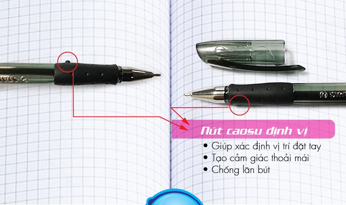 Combo bút bi STABILO Bille 508N F/XF - Bộ 4 bút (2 xanh+ đỏ+ đen), 0.7mm + Ruột bút (BP508NF-C4R)