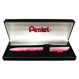 Bút Bi Kim Loại Nắp Vặn Cao Cấp Energel Thân Hồng Mực Xanh - Pentel Bl2007PS2-C