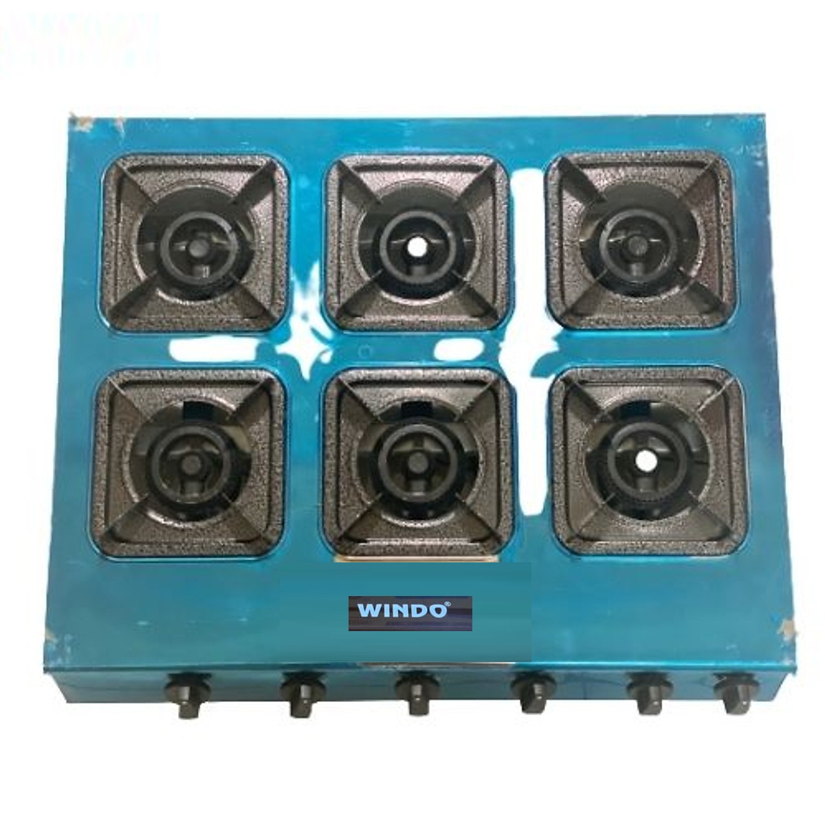 Bếp gas công nghiệp 6 họng,bếp gas 6 lò WINDO chuyên mỳ cay , bánh xèo. Hàng chính hãng