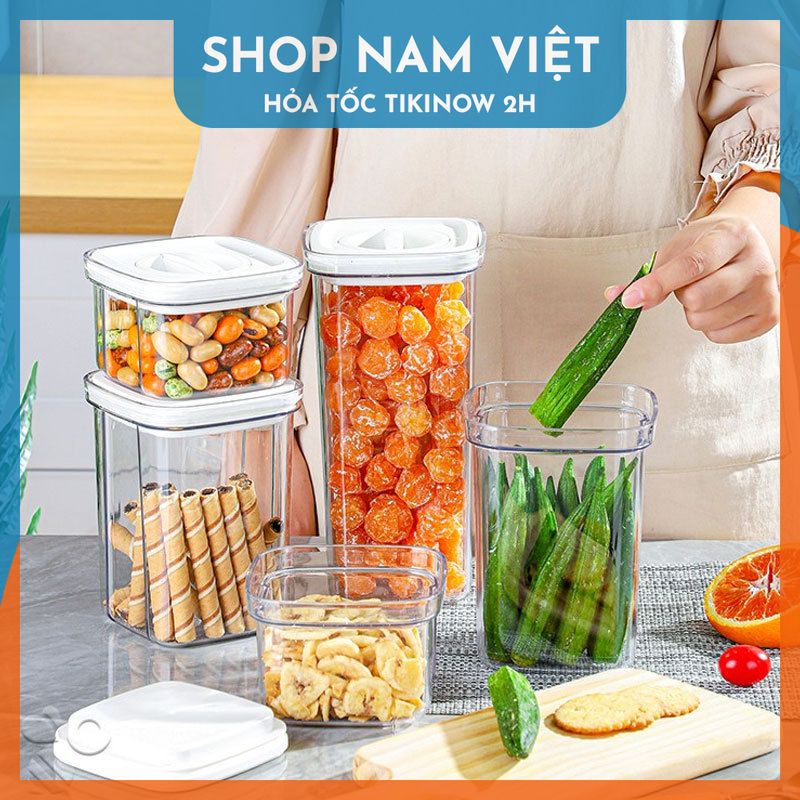 Hộp đựng đồ khô, bảo quản thực phẩm nắp vặn chân không nhiều kích cỡ