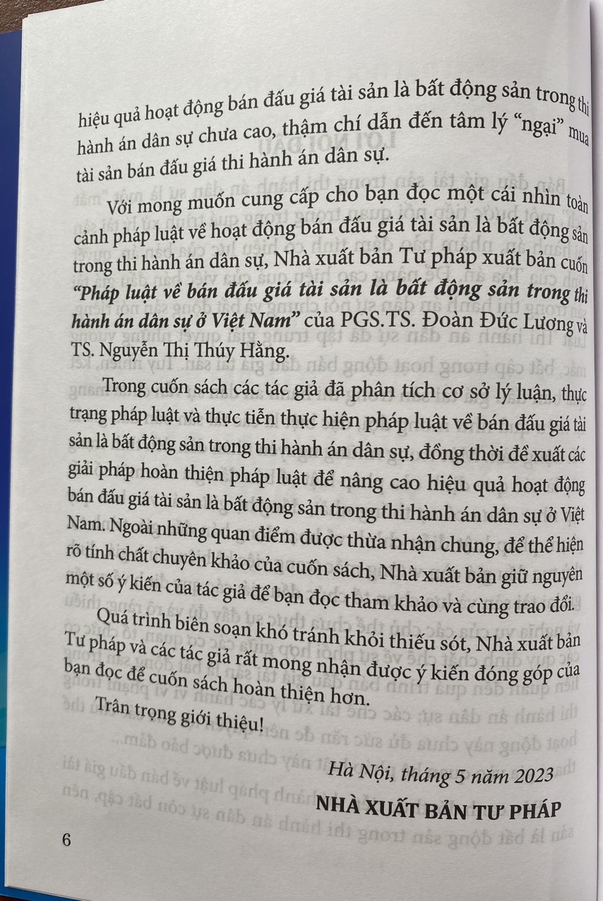 Pháp Luật Về Bán Đấu Giá Tài Sản Là Bất Động Sản Trong Thi Hành Án Dân Sự Ở Việt Nam